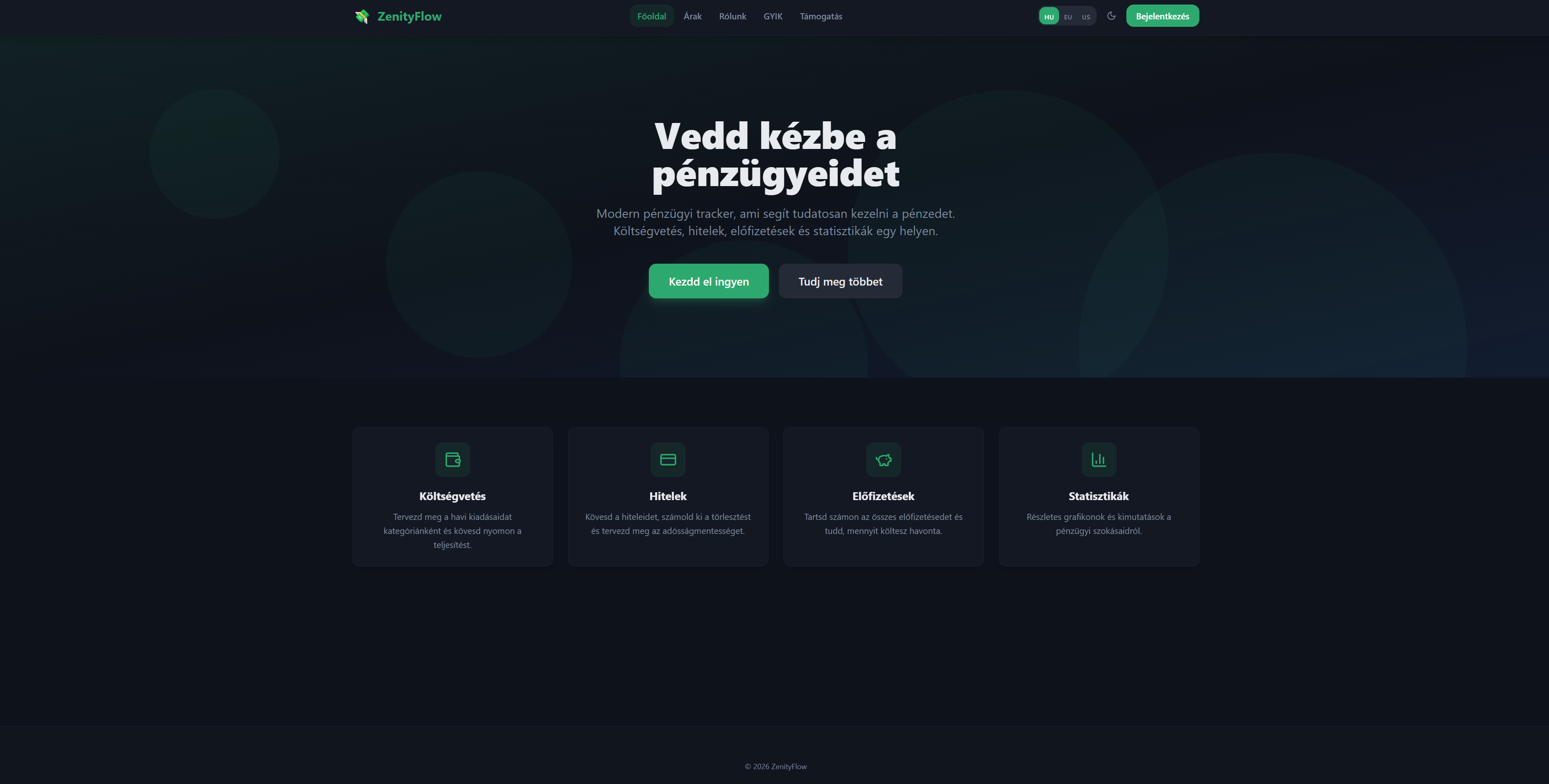 ZenityFlow — weboldal képernyőkép
